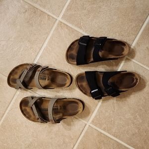 2 pair Birkenstock sandals size 36.